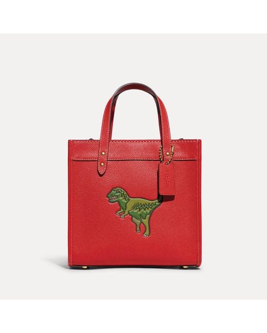 COACH Rexy Field 22 Leather Tote Bag in Red Lyst