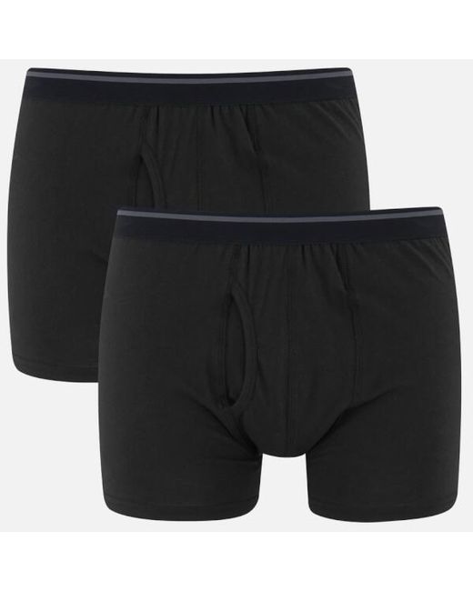Wolsey Black Men's Twin Pack Keyhole Boxer Shorts for men