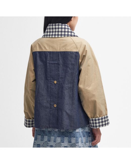 Barbour Blue The Edit Chambray And Gabardine Jacket