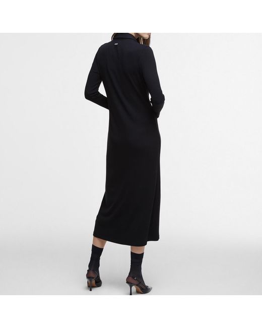 Barbour Black Della Ribbed-Jersey Maxi Dress