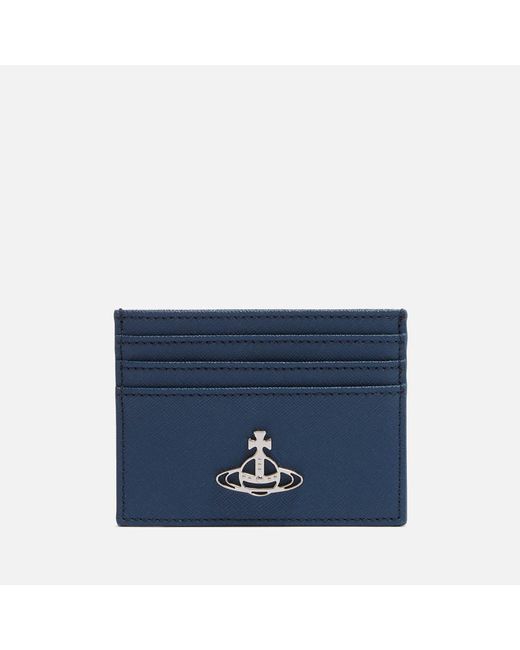 Vivienne Westwood Blue Saffiano Leather Cardholder for men