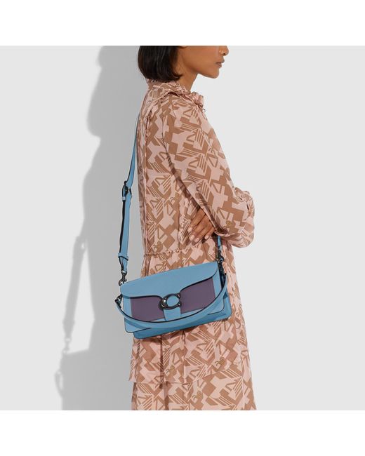 coach purse blue and brown