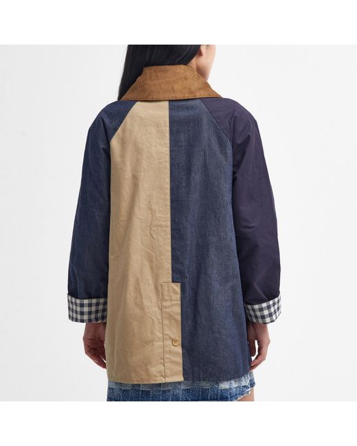 Barbour Blue The Edit Gunnerside Patch Chambray And Gabardine Jacket