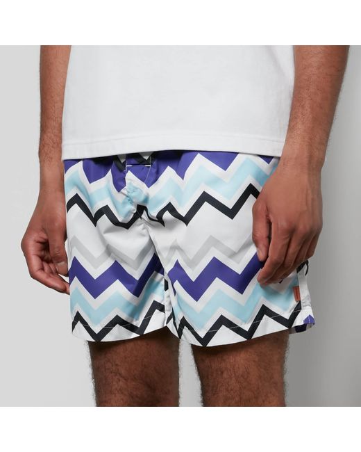 Missoni Blue Printed Shell Swim Shorts for men