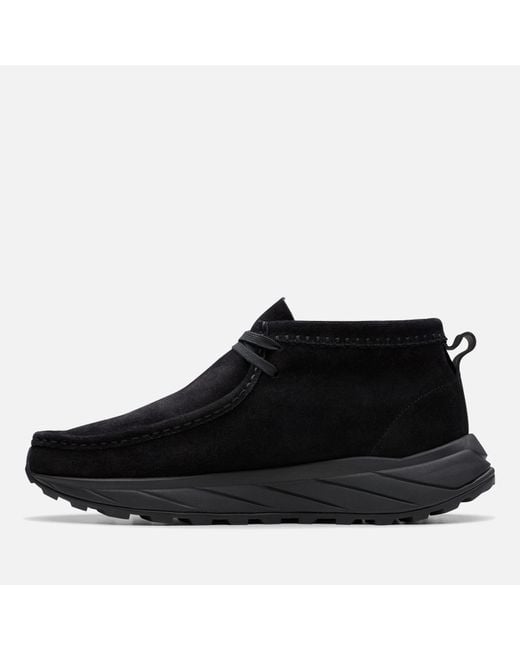 Clarks Black Wallabee Suede Eden Boots for men