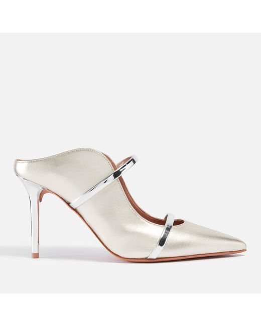 Malone Souliers White Maureen 85 Leather Heeled Mules