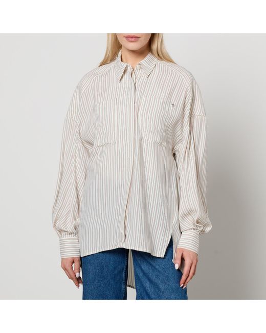 A.P.C. White Warvol Oversized Striped Woven Shirt