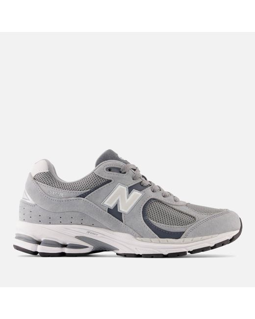 New Balance Gray 2002 Classic Mesh And Suede Trainers