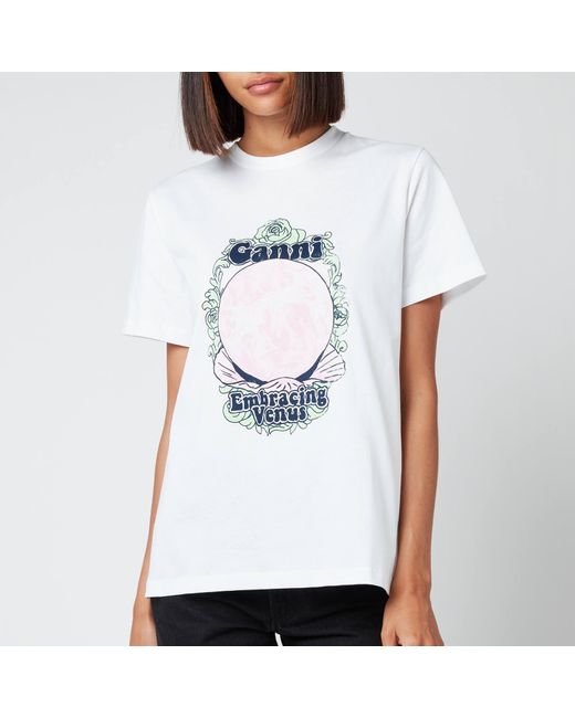 Ganni White Embracing Venus T-shirt