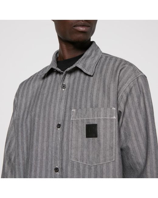 Carhartt Gray Menard Herringbone Denim Shirt Jacket for men