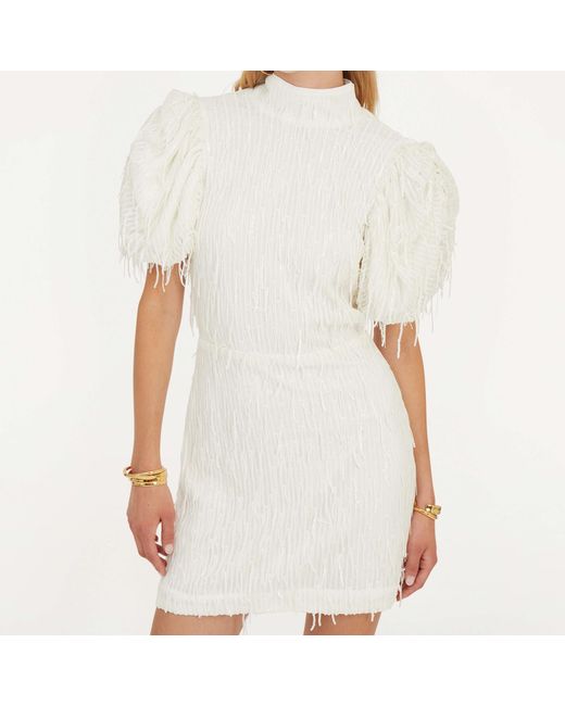ROTATE BIRGER CHRISTENSEN White Embellished Mini Dress