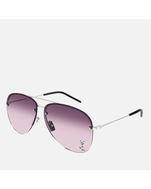 Saint Laurent Purple Red-tinted Metal Frame Sunglasses