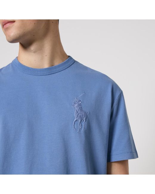 Polo Ralph Lauren Blue Big Pony Logo-Embossed T-Shirt for men