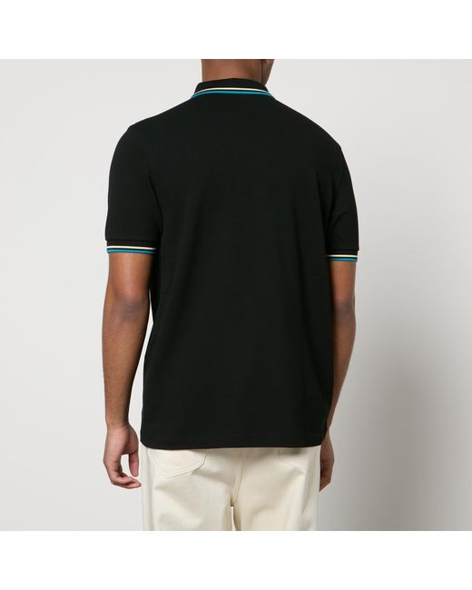 Fred Perry Black Twin Tipped Cotton-Piqué Polo Shirt for men