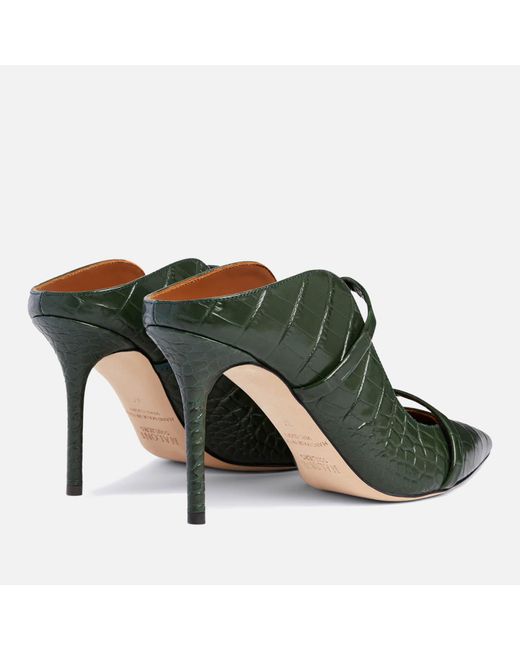 Malone Souliers Green Maureen 85 Leather Heeled Mules