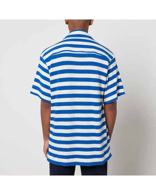 Vivienne Westwood Blue Striped Cotton-Blend Terrycloth Shirt for men