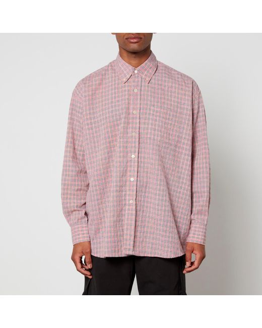 Our Legacy Pink Borrowed Oversized Seersucker Shirt for men