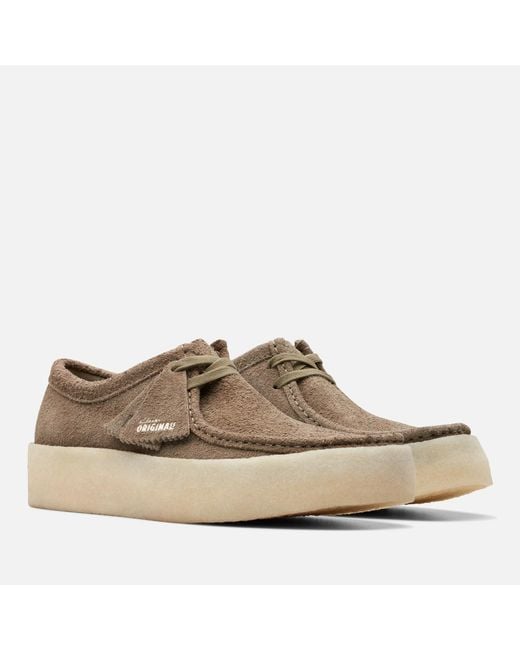 Clarks Brown Wallabee Suede Cup Shoes for men