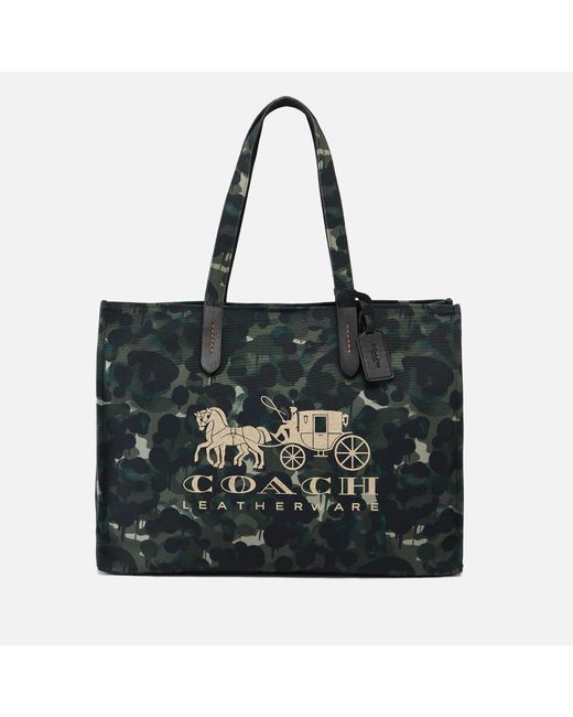 COACH Black Leather-trimmed Camouflage-print Canvas Tote Bag for men
