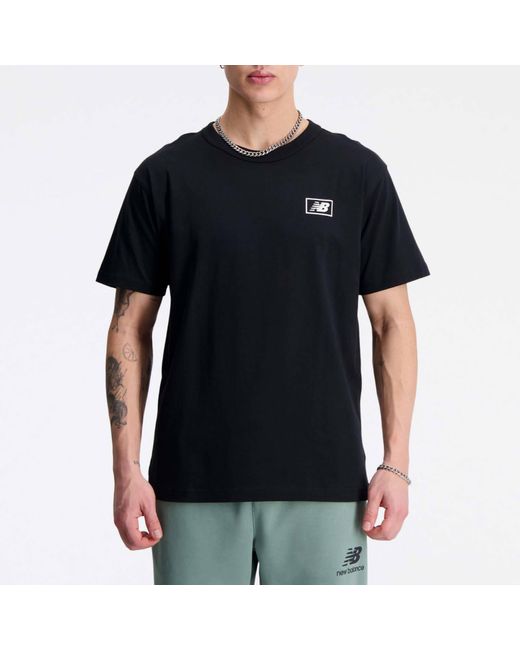 New Balance Black Nb Essentials Graphic Cotton-Jersey T-Shirt for men