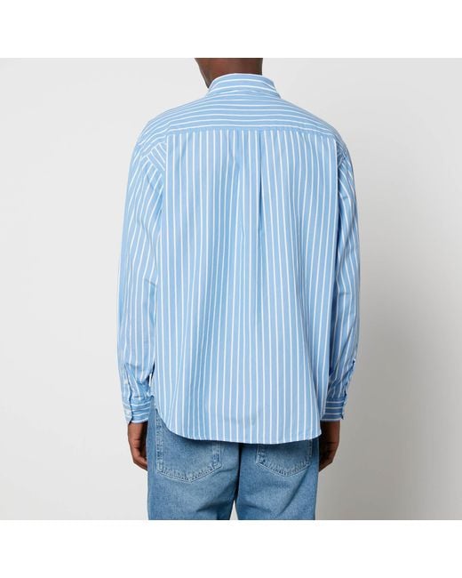 mfpen Blue Destroyed Executive Cotton-Poplin Shirt for men