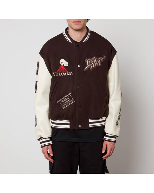 Wooyoungmi Black Wool And Leather Varsity Jacket for men