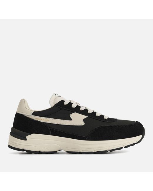 Stepney Workers Club Black Osier S-Strike Suede And Nylon Trainers for men