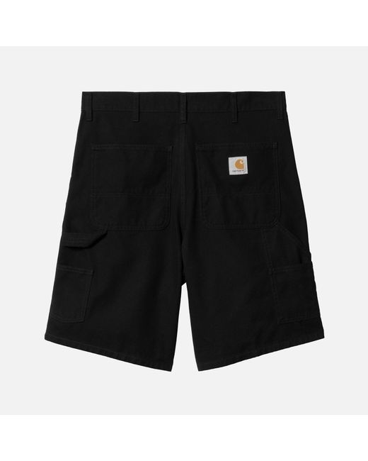 Carhartt Black Double Knee Cotton-canvas Shorts for men