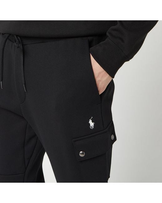 Polo Ralph Lauren Double Knit Cargo Jogger Trousers in Black for Men | Lyst