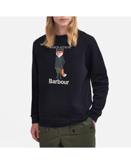 Barbour x Maison Kitsuné Blue Beaufort Cotton-blend Sweatshirt for men