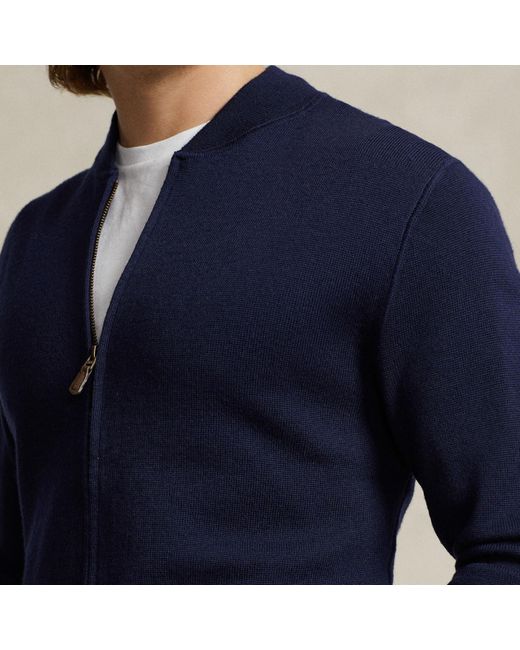 Polo Ralph Lauren Blue Wool Cardigan for men
