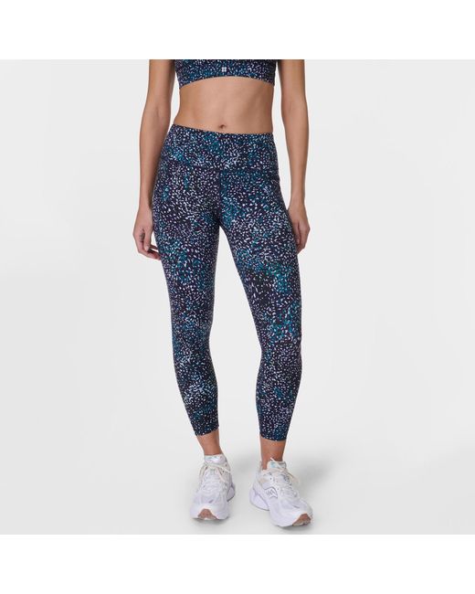 Sweaty Betty Blue Aurora Print Power Crop Workout Legging