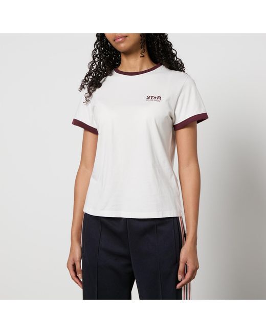 Golden Goose Deluxe Brand White Star W'S Logo-Print Cotton-Jersey T-Shirt
