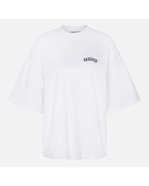 Barbour White Joanne Cotton-Jersey T-Shirt