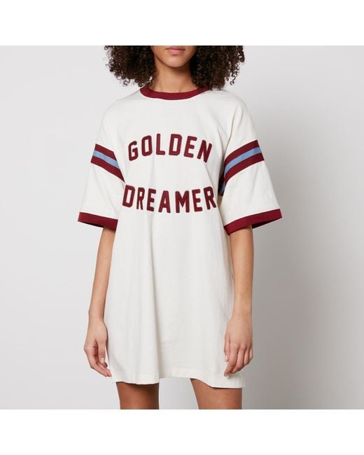 Golden Goose Deluxe Brand Blue Journey Golden Dreamer Cotton-Jersey T-Shirt Dress
