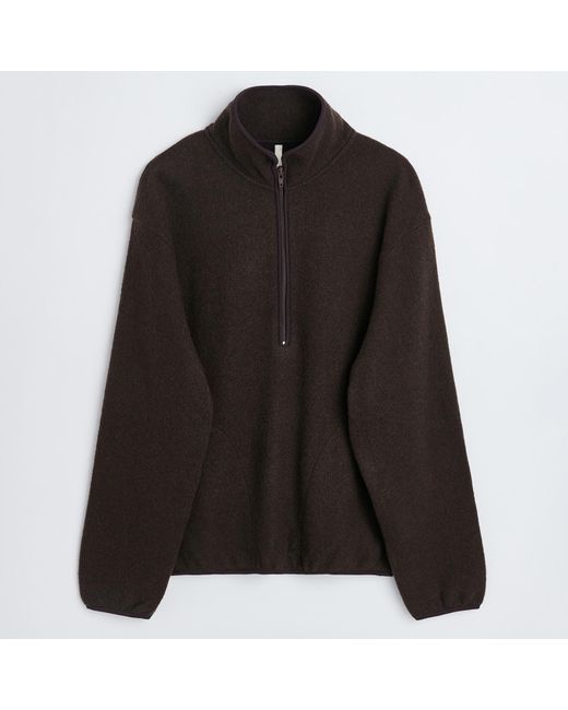 sunflower Black Wool-Blend Fleece Jumper for men