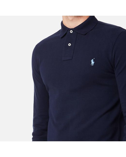 slim fit long sleeve polo ralph lauren