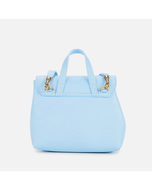 Mansur Gavriel Leather Mini Soft Lady Bag in Blue | Lyst