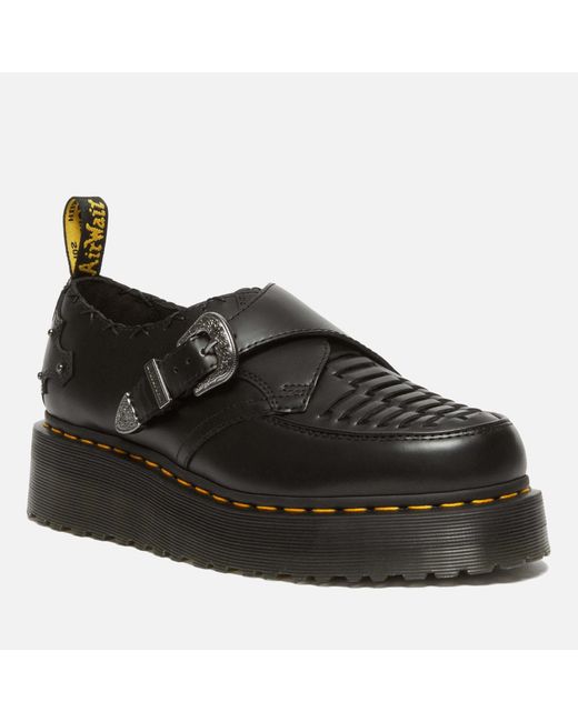 Dr. Martens Black Ramsey Quad Leather Creepers