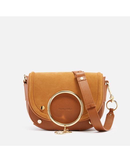 See By Chloé Mara Leather And Suede Bag in Brown | Lyst