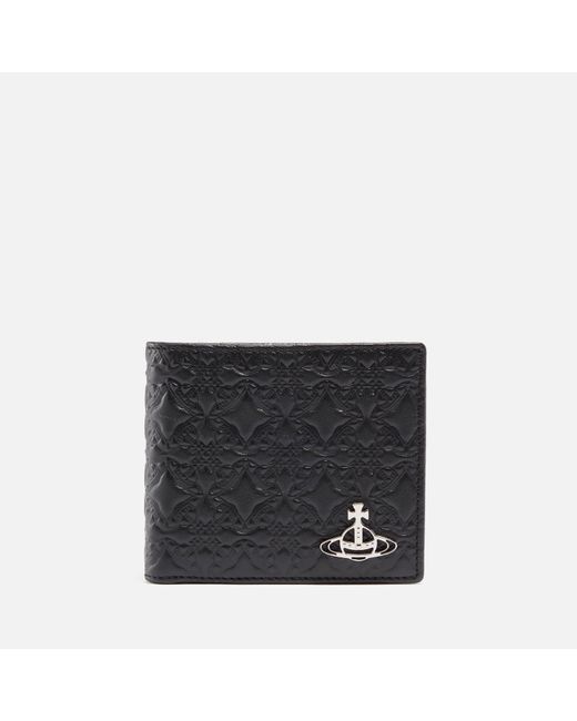 Vivienne Westwood Black Orb Embossed Leather Bifold Wallet for men