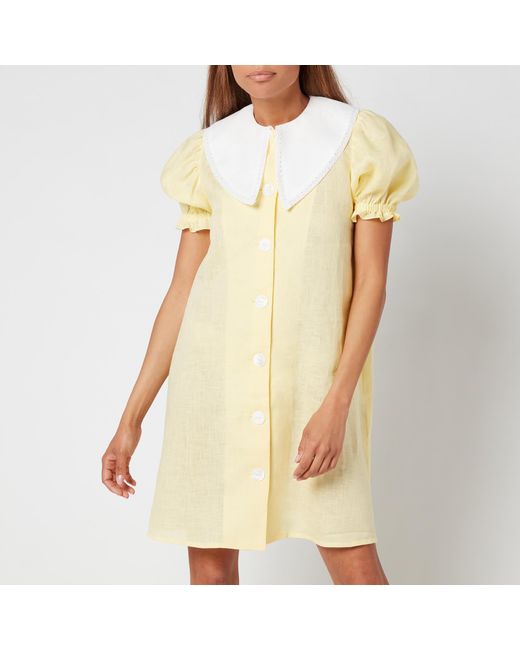 Sleeper Yellow Marie Linen Dress