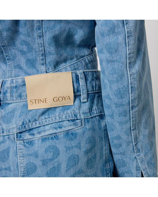 Stine Goya Blue Aoibhin Logo Denim Straight-Leg Jeans