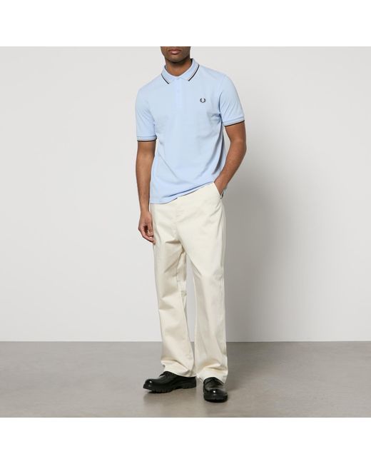 Fred Perry Blue Twin Tipped Cotton-Piqué Polo Shirt for men