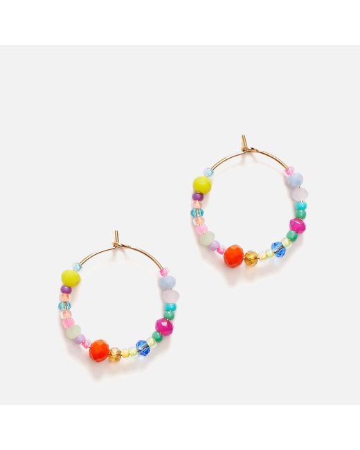 Anni Lu Multicolor Breezy Beats 18-karat Gold-plated Beaded Earrings