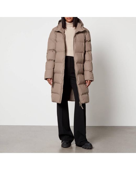 Rains Black Long Puffer Jacket