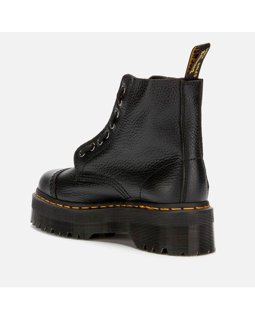 dr martens sinclair flatform zip leather boots in tumbled black