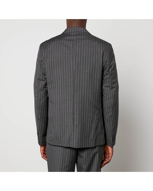 mfpen Gray Single Breasted Pinstripe Wool-Twill Blazer for men