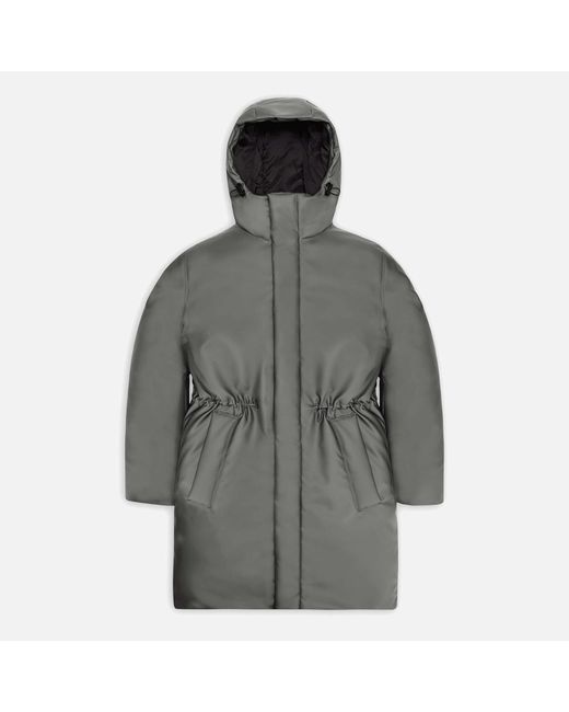 Rains Gray Askim Longer Insulated Padded Shell Jacket for men