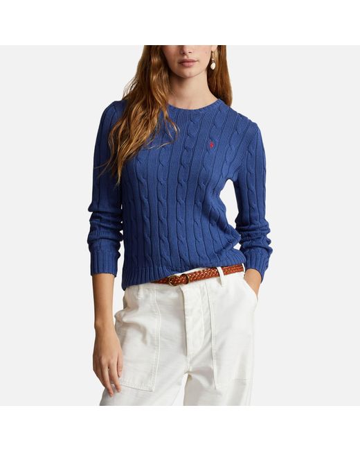 Polo Ralph Lauren Blue Julianna Cable-Knit Cotton Jumper